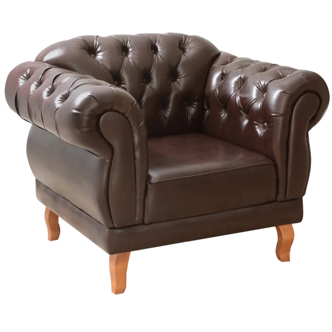 Poltrona Chesterfield Marrom Disktem